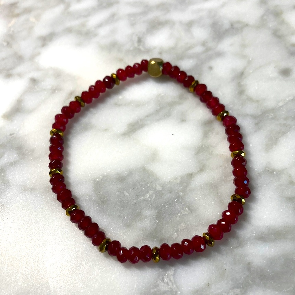 Ruby gemstone bracelet in size 7”